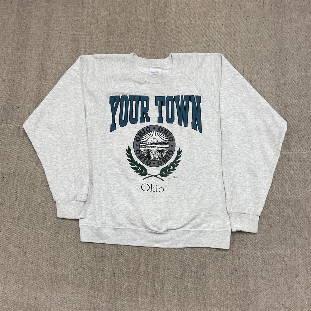 Vintage Ohio sweatshirt mens large gray 1990s your town‎ Santee